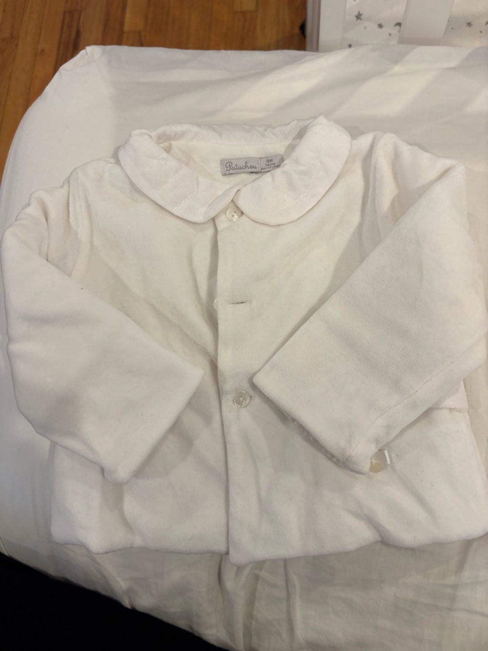 Patachou White Baby Jacket with Peter Pan Collar 9m